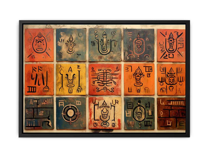 Ancient Script Painting  canvas Print