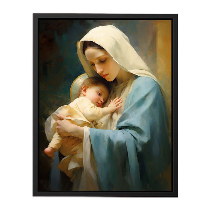 Mother Mary and Jesus art  canvas Print