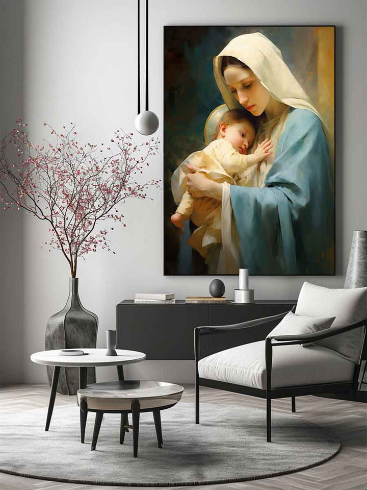 Mother Mary and Jesus art Print