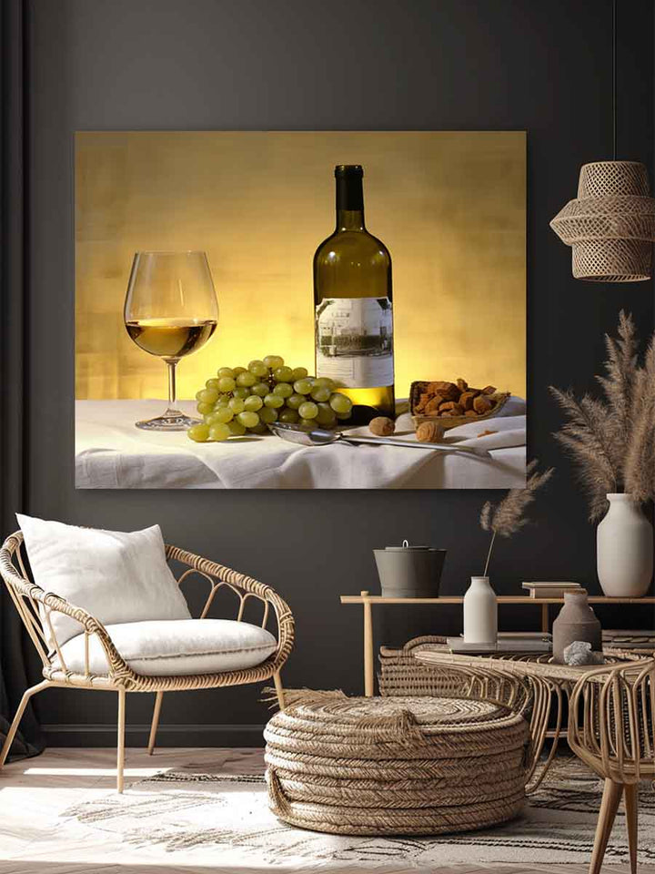 White Wine Still Life Painting Art Print