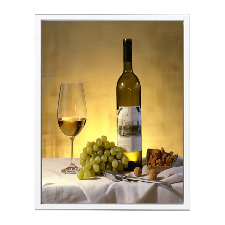 White Wine Still Life Painting  