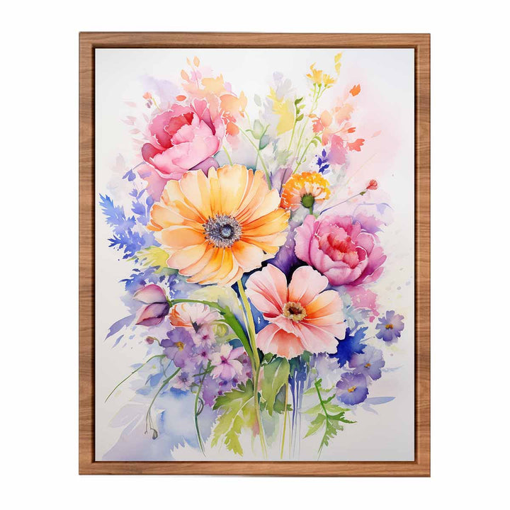 Watercolor Flowers Painting  