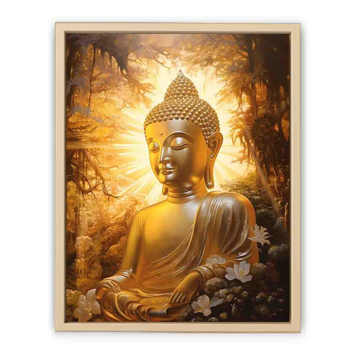 Buddha Gold Art framed Print