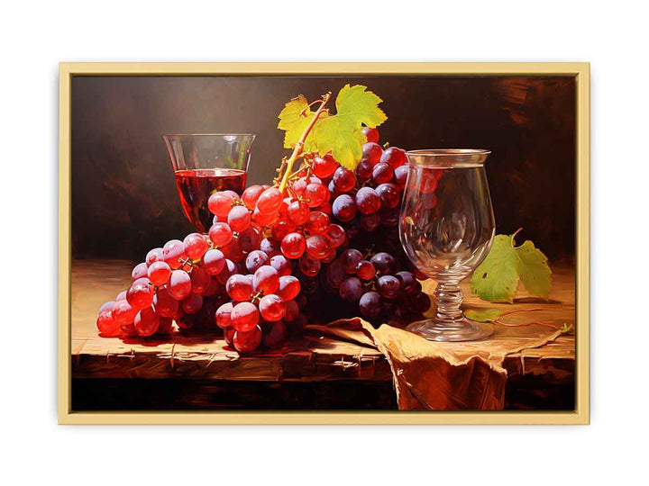 Grapes Still Life Painting framed Print