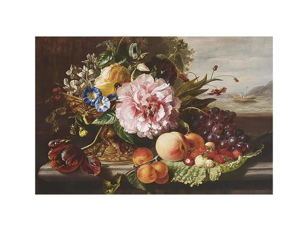 A Still Life With Flowers And Fruit
