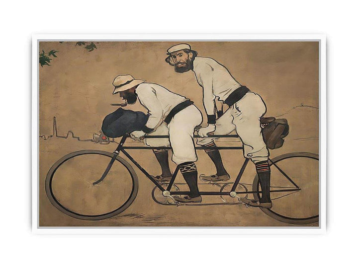 Self Portrait of Casas with Pere Romeu on a Tandem, 1897 Framed Print