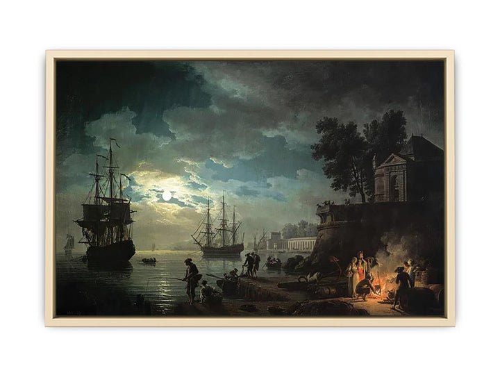 Night A Port in the Moonlight, 1748  Art Print