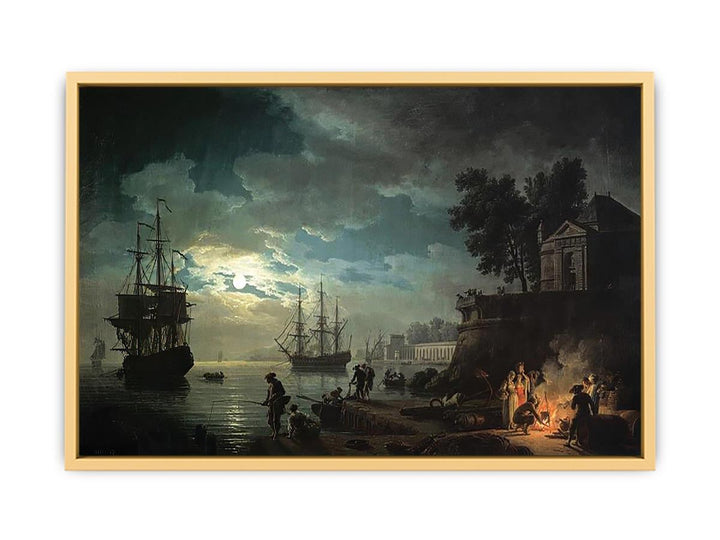 Night A Port in the Moonlight, 1748 Streched canvas