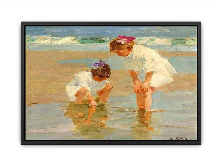 Girls Playing in Surf  Painting