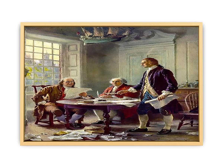 Writing the Declaration of Independence in 1776 Streched canvas