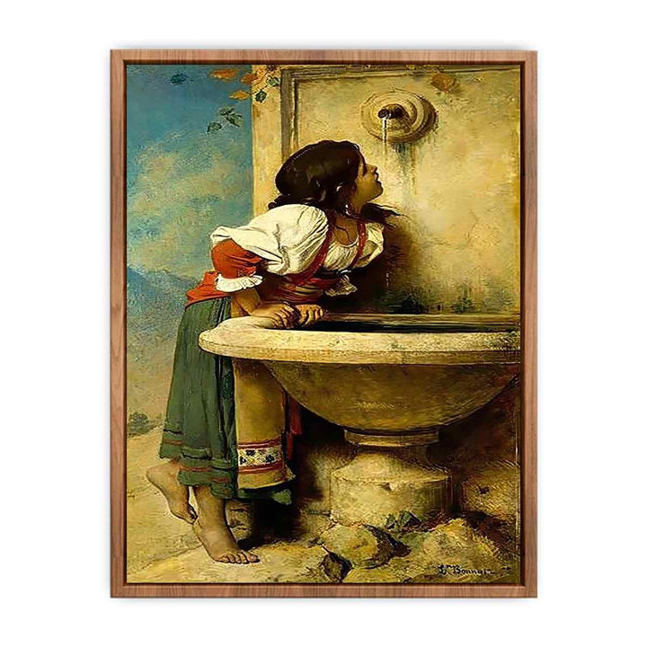 Roman Girl at a Fountain  Poster