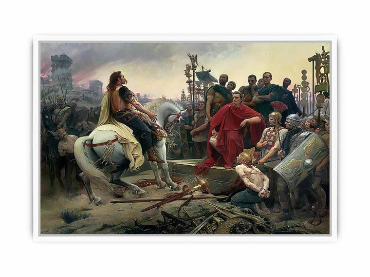 Vercingetorix throws down his arms at the feet of Julius Caesar, 1899 Framed Print