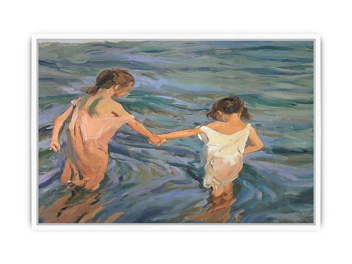 Children in the Sea, 1909 Framed Print