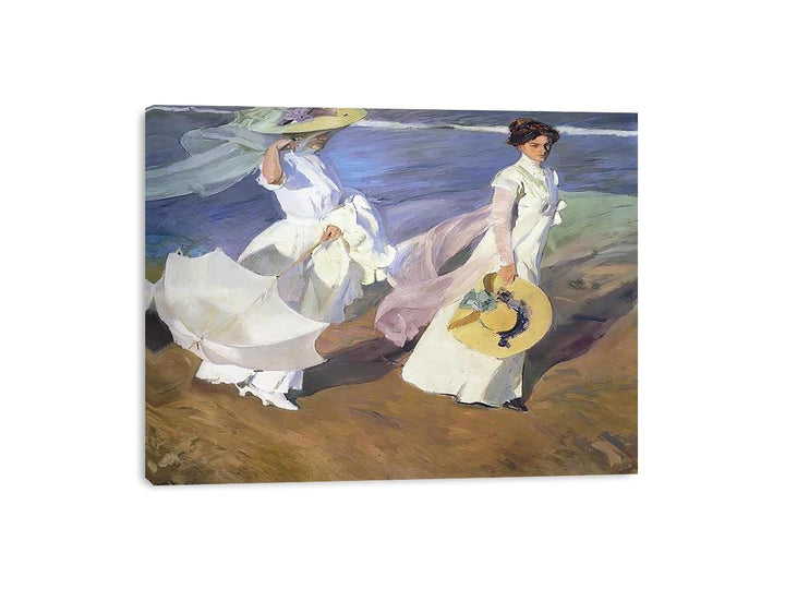 Strolling along the Seashore, 1909 Canvas Print