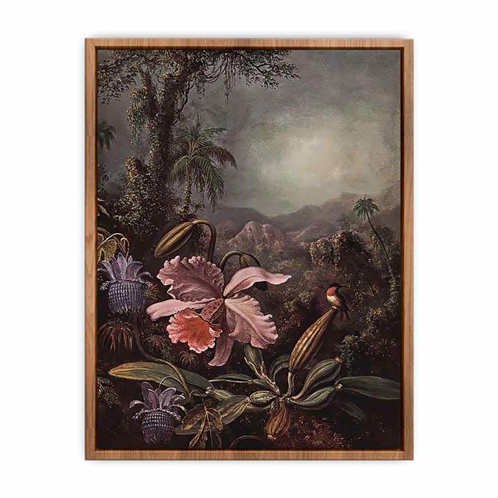 Orchids Passion Flowers And Hummingbird  Poster