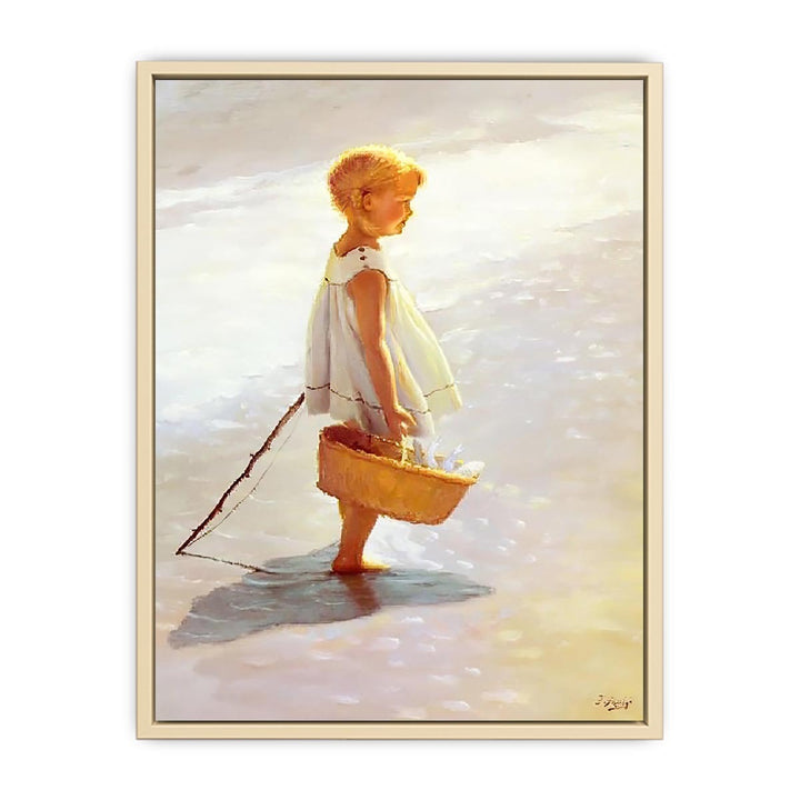 Young Girl On A Beach  Art Print