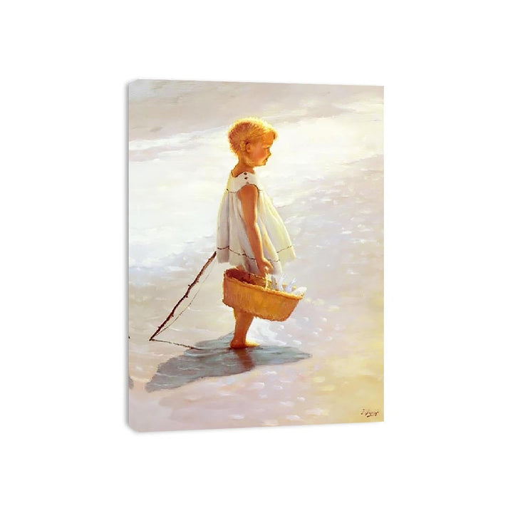 Young Girl On A Beach Canvas Print