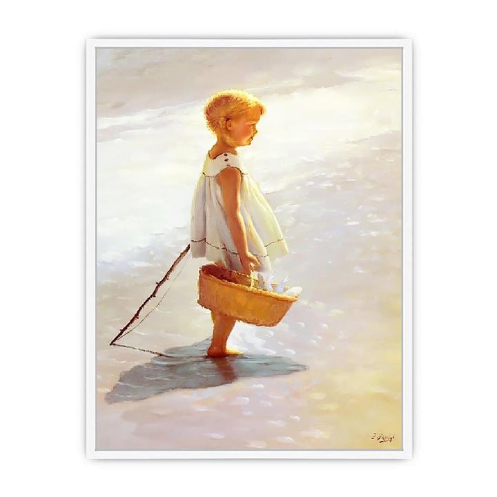 Young Girl On A Beach Framed Print