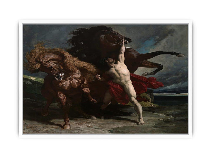 Automedon with the horse of Achilles 1868 Framed Print