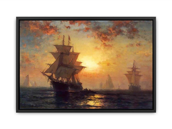 Ships at Night  Painting