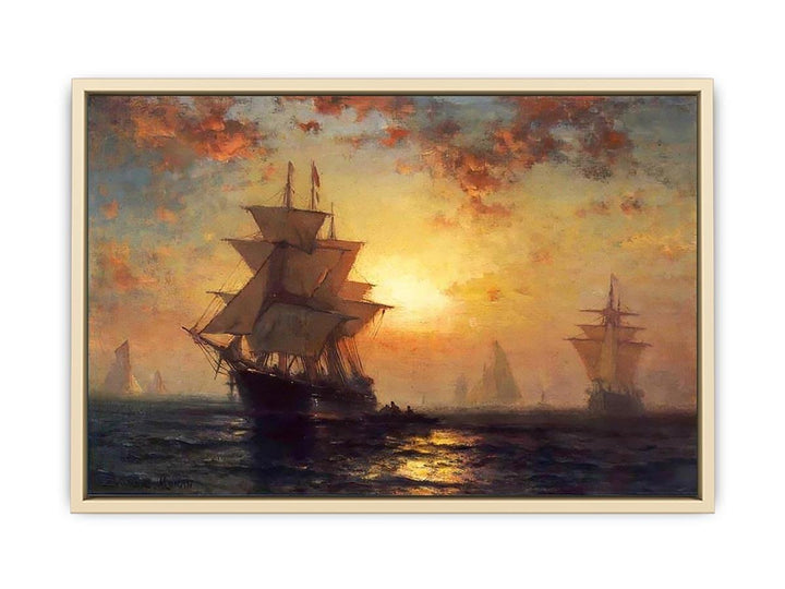 Ships at Night  Art Print