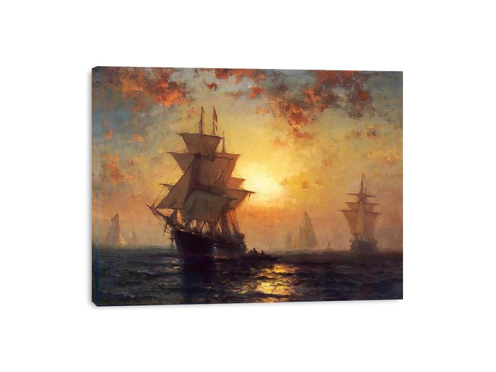 Ships at Night Canvas Print