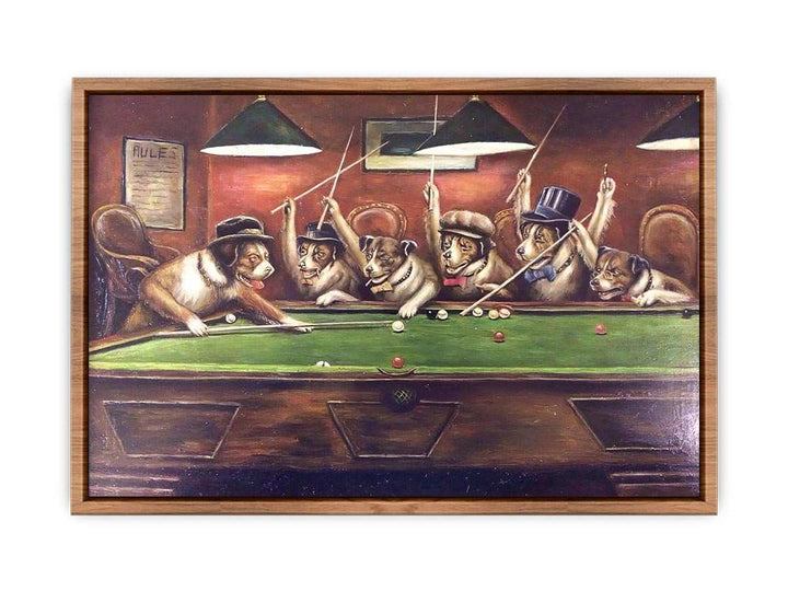 Dogs Playing Pool  Poster