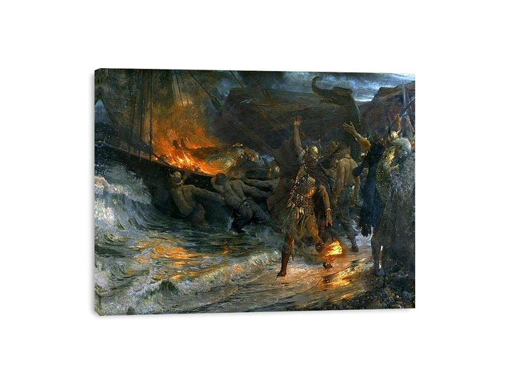 Funeral of a Viking Canvas Print