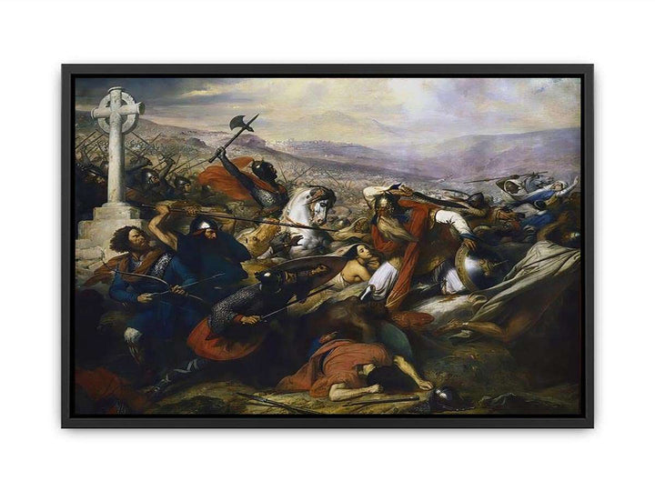 The Battle of Poitiers, 25th October 732, won by Charles Martel 688-741 1837  Painting