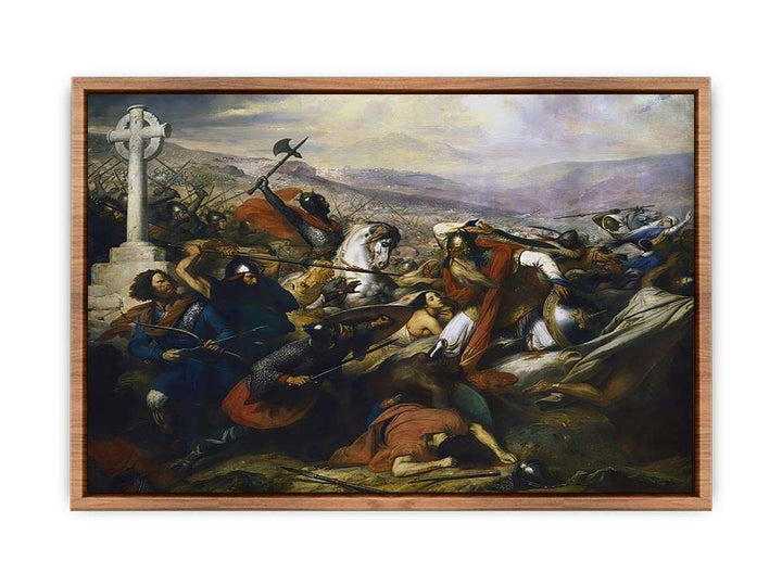 The Battle of Poitiers, 25th October 732, won by Charles Martel 688-741 1837  Poster