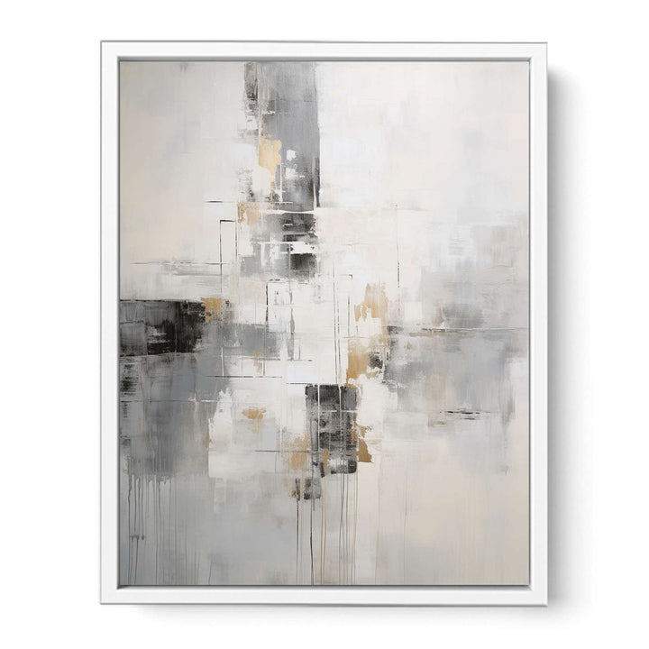 Abstract Black And Grey Painting-1  Canvas Print