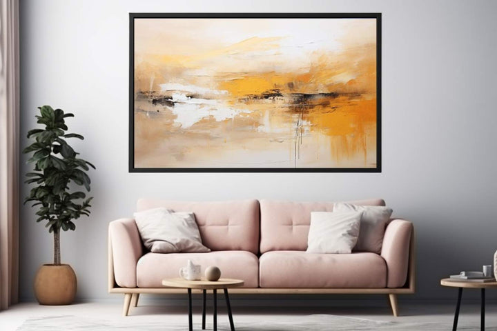 Abstract Yellow And Brown Painting 