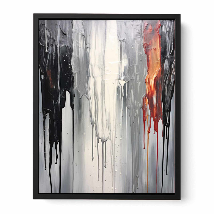 Grey Dripping Color Painting 