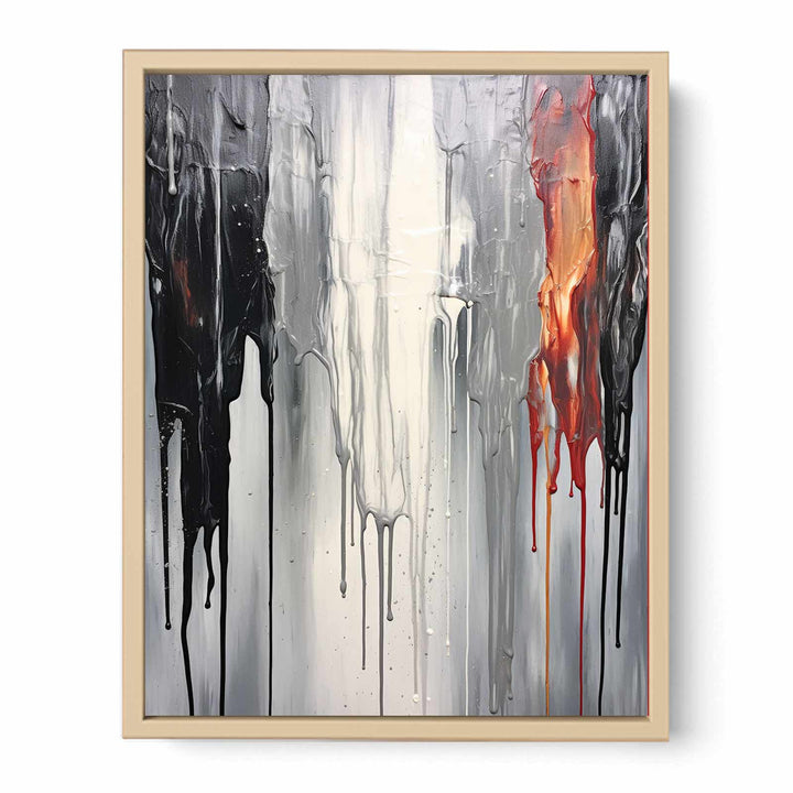 Grey Dripping Color Painting  Poster