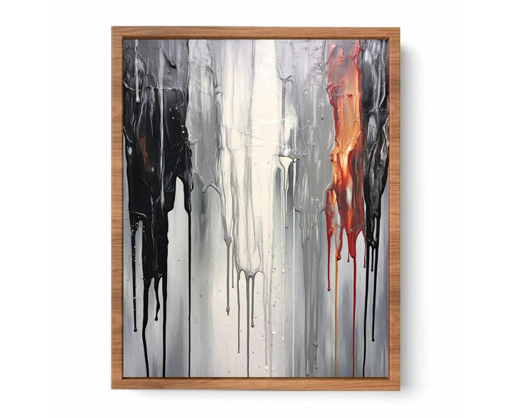 Grey Dripping Color Painting  