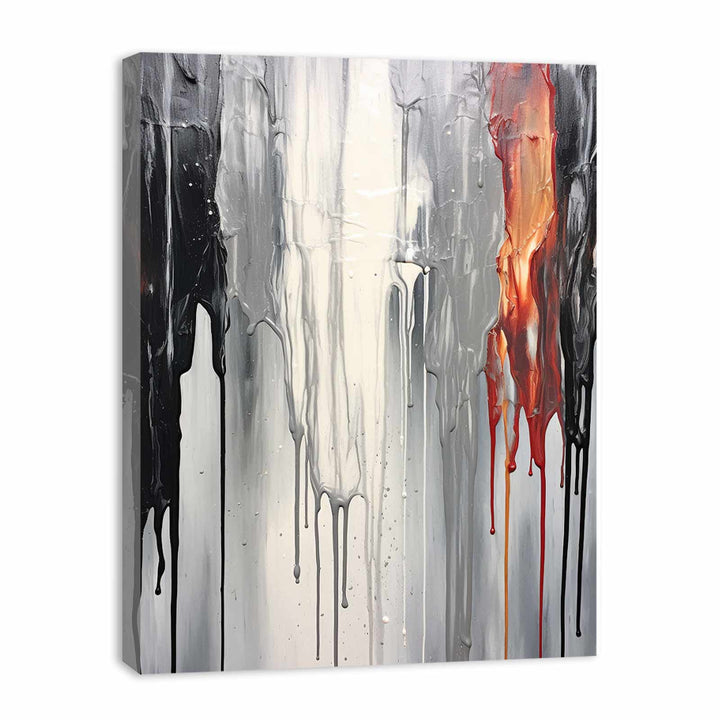 Grey Dripping Color Painting 