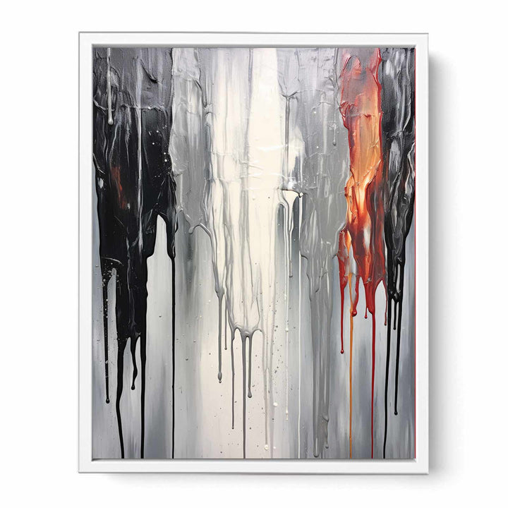 Grey Dripping Color Painting  Canvas Print