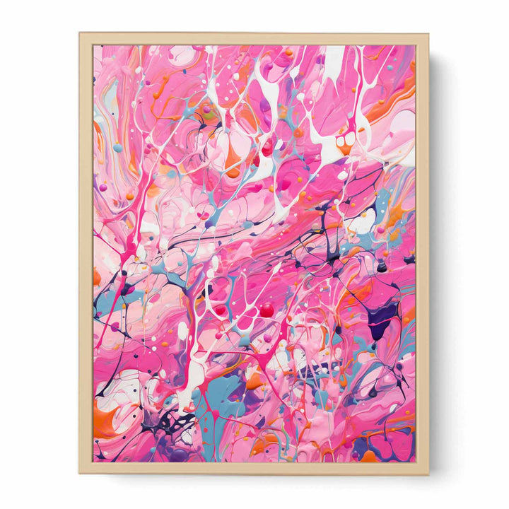 Pink Dripping Color Painting  Poster