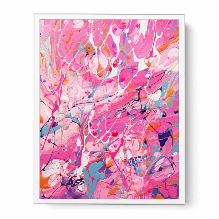 Pink Dripping Color Painting  Canvas Print