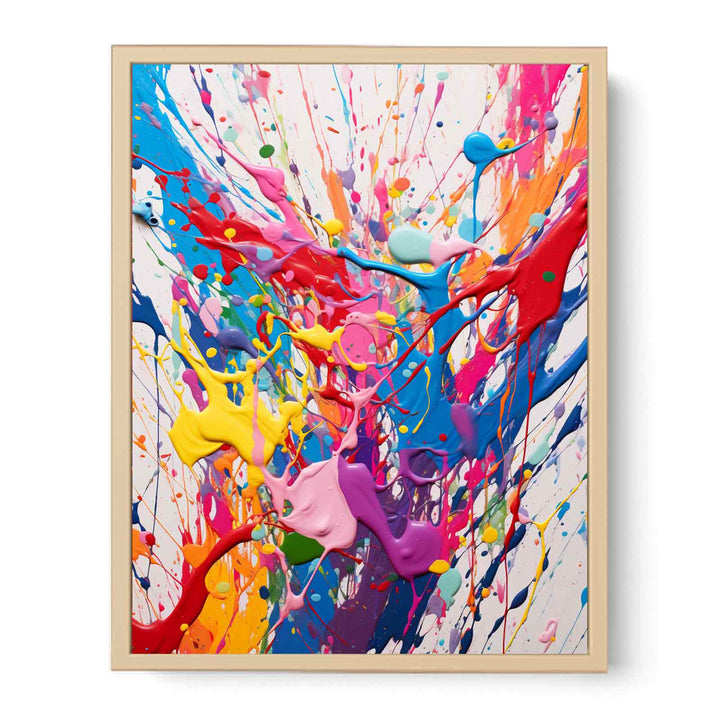 Painting Multi Color Drips   Poster