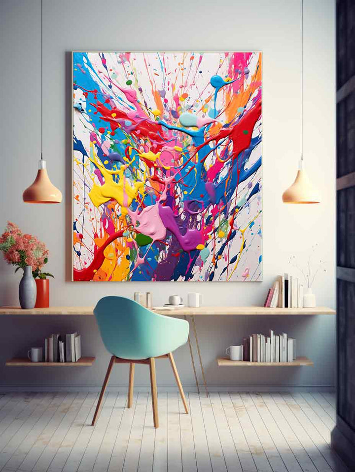 Painting Multi Color Drips  