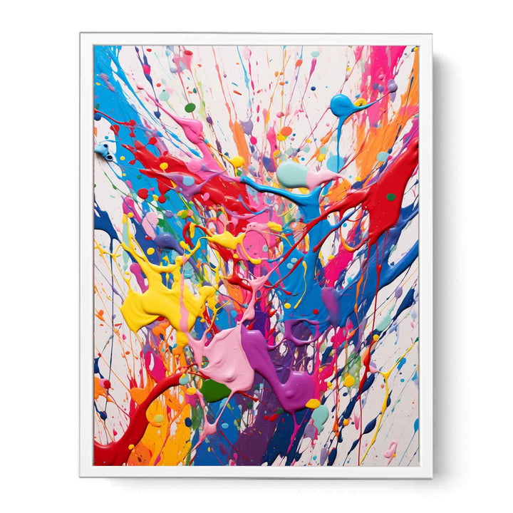 Painting Multi Color Drips   Canvas Print