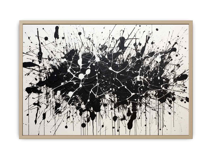 Black Art Dripping Color Painting Framed Print