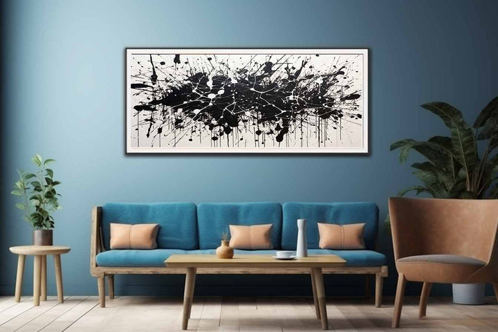 Black Art Dripping Color Painting 