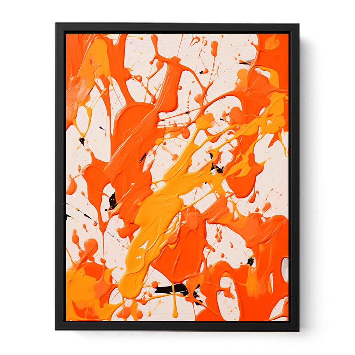 Orange Art Dripping Color Painting 