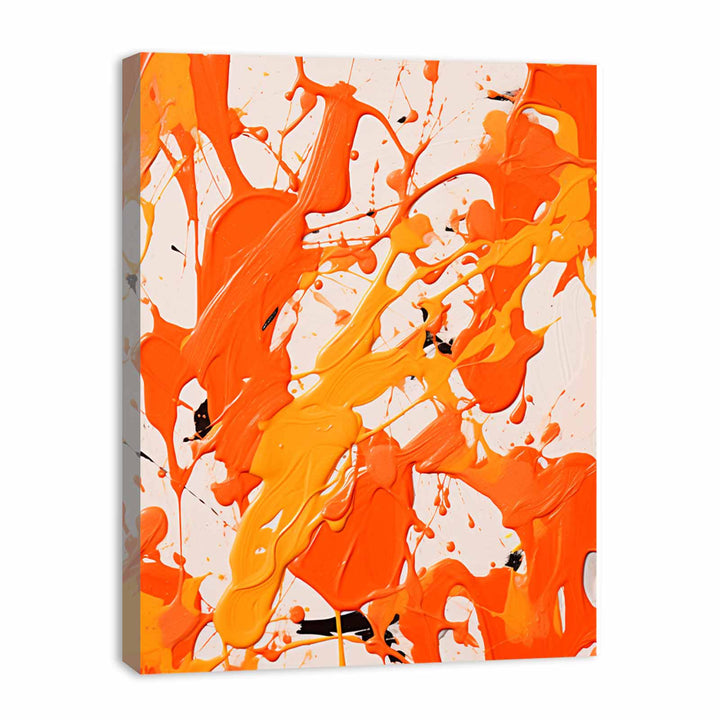 Orange Art Dripping Color Painting 