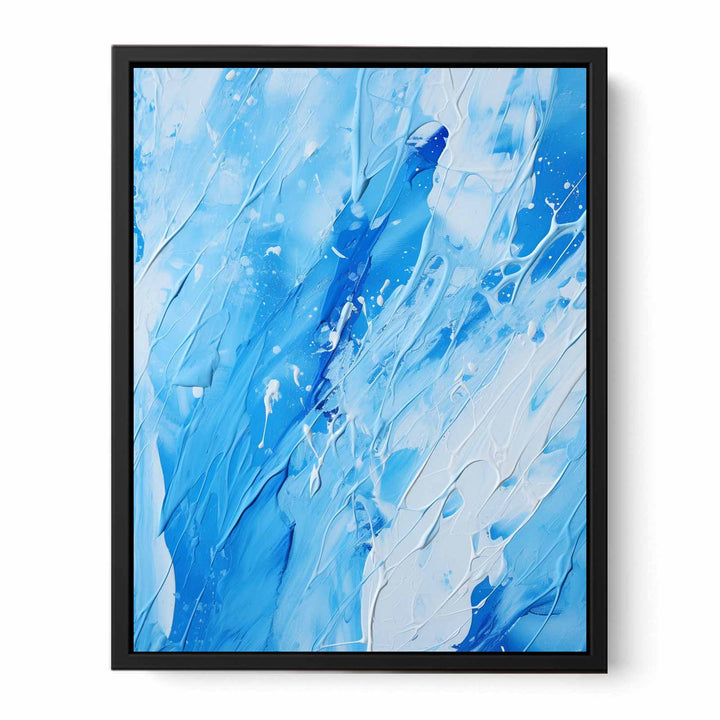 Blue White Art Painting Color Drips 