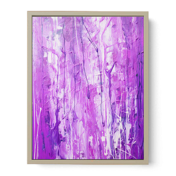 Painting Purple Color Drips  Framed Print