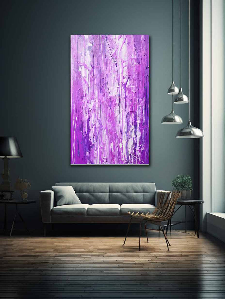 Painting Purple Color Drips  