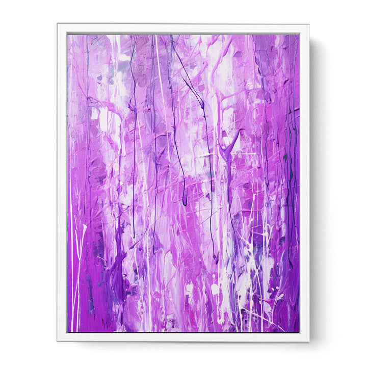 Painting Purple Color Drips   Canvas Print